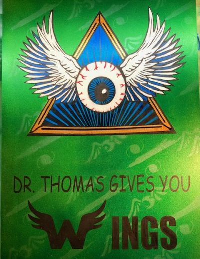 Custom airbrushed painting for cataract surgeon