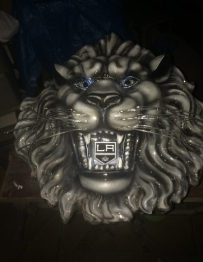 Airbrushed LA Kings Mascot - 3D- eyes and mouth light up with LED lights