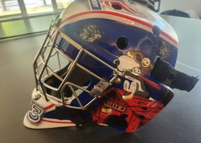 snoopy goalie helmet LHS